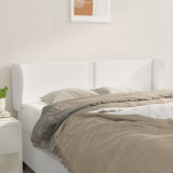 VidaXL Tăblie de pat cu aripioare, alb, 147x23x78/88cm piele ecologică