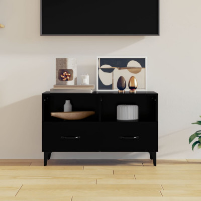 Comoda TV, negru, 80x36x50 cm, lemn prelucrat foto