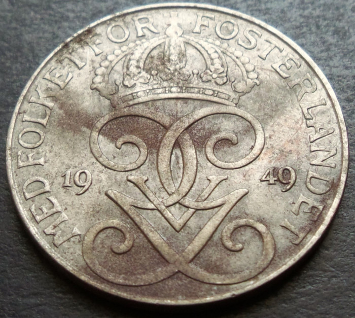 Moneda istorica 5 ORE - SUEDIA, anul 1949 * cod 3029