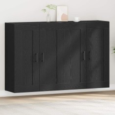 vidaXL Cabinet suspendat 2 pcs Stejar Negru 69,5 x 34 x 90 cm 3333107