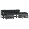 Set mobilier relaxare gradina&amp;perne 6 piese gri lemn masiv pin