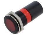 Lampă de control LED roșie &Oslash;22mm IP67 plată