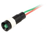 Lampă LED verde 24V &Oslash;11mm IP40