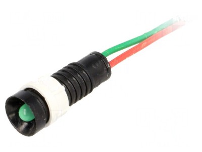 Lampă LED verde 24V &amp;Oslash;11mm IP40 foto
