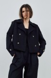 MUUV. geacă THEA culoarea negru, de tranzitie, oversize
