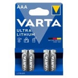 Baterie Litiu Varta 1.5V AAA R3, Dimensiuni 10.5 x 44.5 mm Blister 4, A0115447