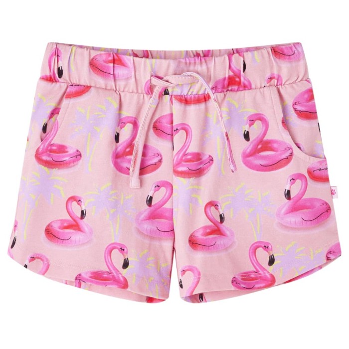 Pantaloni scurti copii cu snur roz deschis 92