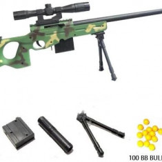 SUPER PUSCA SNIPER,L96 AWP CU BILE GEL,LUNETA INCARCARE,LASER+10MII BILE,NOUA!