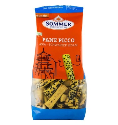 Panne Picco Asia cu Susan Negru Mini Grisine Bio din Alac Orez si Mei Sommer 150gr foto