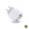 Incarcator Retea Techsuit Premium 20W 3A 1 x USB-A - 1 x USB-C Alb CHPD038