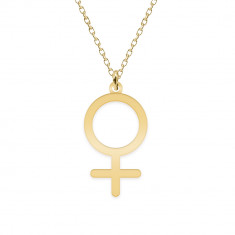 Woman - Colier personalizat simbol femeie din argint 925 placat cu aur galben 24K