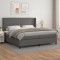 vidaXL Pat box spring cu saltea, gri, 200x200 cm, piele ecologică 3132463