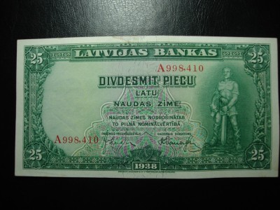 LETONIA 25 LATU 1938 EXCELENTA foto
