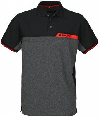 Tricou Polo Barbati Oe Suzuki Negru / Gri Marime XXL 990F0-BKPM3-XXL foto