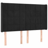 Cumpara ieftin Tablie de pat cu aripioare, negru, 147x16x118/128 cm, catifea