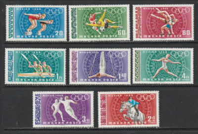 Ungaria 1968 - Jocurile Olimpice Mexic 8v MNH foto