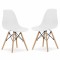 Set 2 Scaune Mercaton Acerenza, Stil Scandinav cu Picioare din Lemn de Fag, Cadru Metalic, Sezut PP, Maxim 120 Kg, 46 x 54 x 82