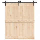 VidaXL Set feronerie pentru uși glisante, negru, 200 cm, oțel