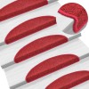 Gossi covorase pentru trepte scara, 15 buc., visiniu, 56x17x3 cm