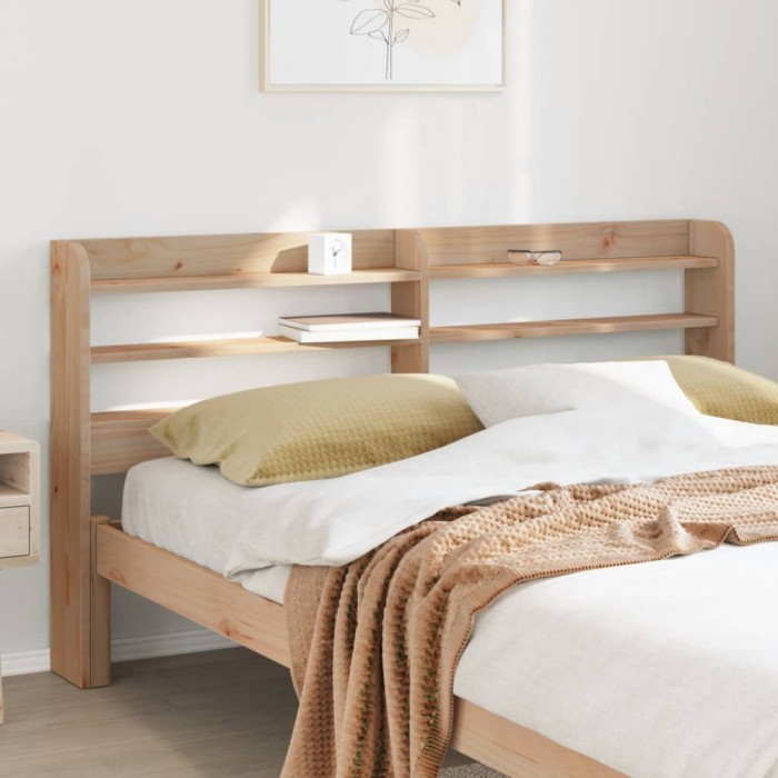 Gossi tablie de pat cu rafturi, 120 cm, lemn masiv de pin