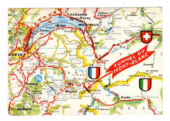 TUNEL MONT BLANC HARTA FRANTA ITALIA