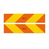 Cumpara ieftin Set 2 Placute Reflectorizante 565X132 Mm Galben Rosu Fluorescent Aluminiu
