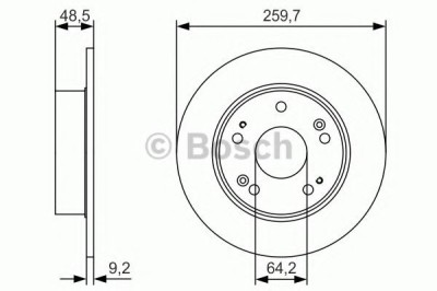 Disc frana HONDA ACCORD VII (CM) (2002 - 2008) BOSCH 0 986 479 T81 foto