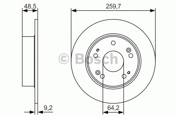 Disc frana HONDA ACCORD VII (CM) (2002 - 2008) BOSCH 0 986 479 T81