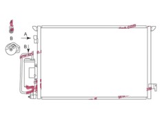 Condensator climatizare Opel VECTRA C, 2002-08.2008; SIGNUM, 05.2003-08.2008, Saab 9-3, 01.2004-03.2009; Fiat CROMA, 06.2005- motor 1,6/1,8/2,0 T, 2,