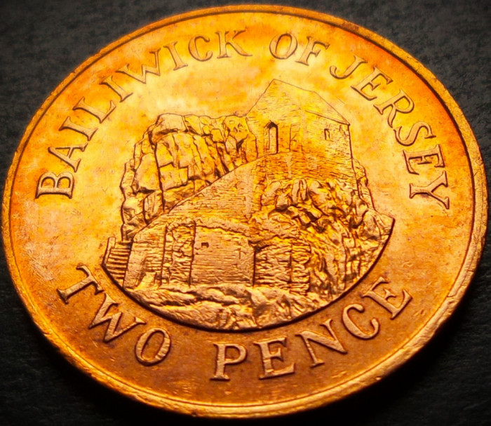 Moneda exotica 2 PENCE - JERSEY, anul 1987 * cod 4139 B