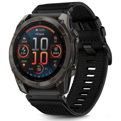 Techsuit - Watchband QuickFit 22mm (W070) - Garmin Fenix 5/5 Plus 6/6 Pro/7/Forerunner 935/945/Approach S60 - Obsidian Black foto