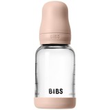 BIBS Baby Glass Bottle Silicone biberon anticolici cu suzetă din silicon Blush 120 ml