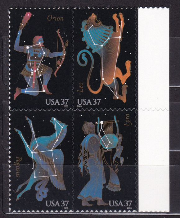 SUA AMERICA 2005 ZODIAC TIMBRE AUTOADEZIVE SERIE MNH