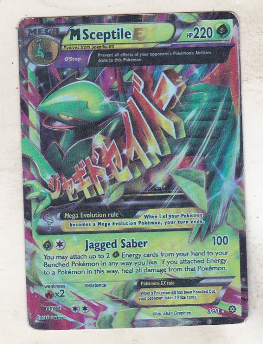 bnk crc Cartonas Pokemon M Sceptile Ex 8/98