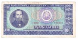 ROMANIA 100 LEI 1966 STARE FF BUNA