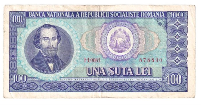 ROMANIA 100 LEI 1966 STARE FF BUNA