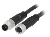 Cablu senzori/automatizări M8-M8 4 pini tată-mamă