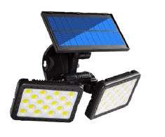Lampa de Perete cu Panou Solar Exterior 72 LED 700 LM 15W Brate Reglabile foto