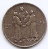 Romania 20 lei 1930 - (Hora) Londra, Alama, 27 mm, KM-50, Cupru (arama)
