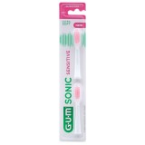 Capete de schimb pentru periuță sonică GUM Sonic Sensitive Ultra Soft 4111, roz, set 2 buc.