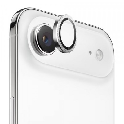 Folie de protectie Camera Spate Blueo Glitter Diamond Metal Frame pentru Apple iPhone 17 Air, Sticla Securizata, Argintie foto