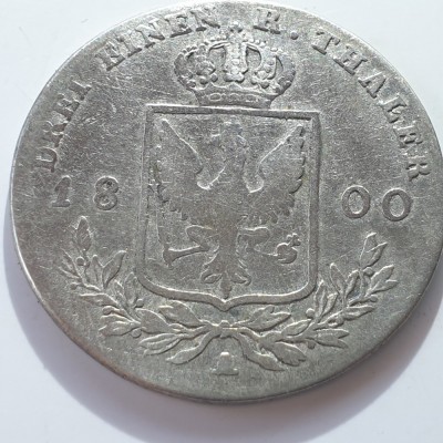 Germania Prusia 1/3 Thaler 1800 A / Berlin argint William lll foto