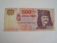 MDBS - BANCNOTA UNGARIA - 500 FORINTI - 2010 foto