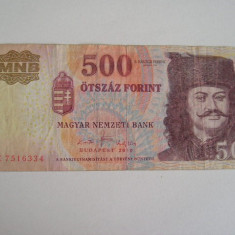 M1 - Bancnota foarte veche - Ungaria - 500 forint - 2010