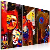 Cumpara ieftin Tablou pictat manual - Abstract Carnival 120x80 cm