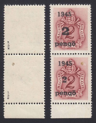 ROMANIA 1945 ARDEALUL DE NORD EMISIUNEA ORADEA I 2P/2F PERECHE TIP I+II MNH foto