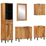 vidaXL Set mobilier baie cinci piese din lemn masiv de acacia