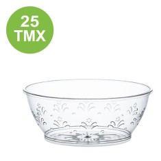 Set 25 mini recipiente reutilizabile din plastic pentru servire,model flori,180 ml