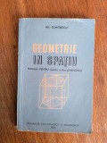 Geometrie in Spatiu, Gh. Dumitrescu, 1958, Manual Matematica, Editura Didactica, 158 pagini, R7P3F
