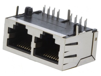 Soclu RJ45 Cat 5 8p8c THT &amp;icirc;n unghi foto